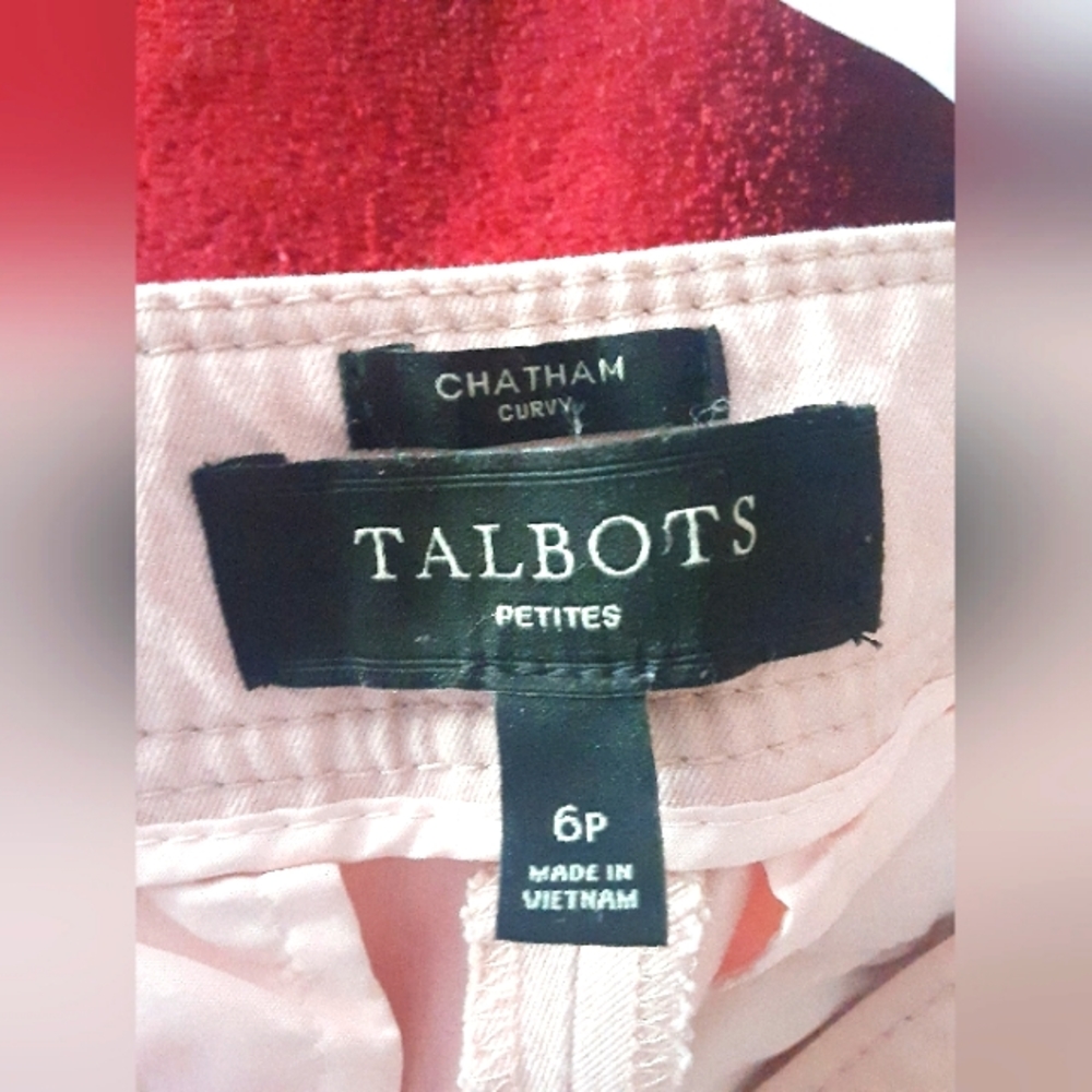 TALBOTS Petites Chatham pale pink women's pants 6P